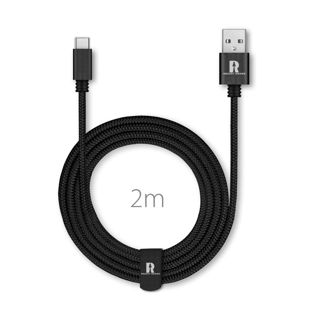 Rocket Games USB-C Connection Cable 2m Black for PS5 Controller